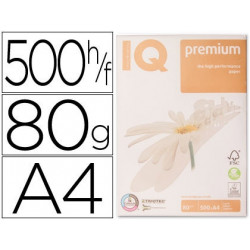 PAPEL FOTOCOPIADORA IQ PREMIUM DIN A4 80 GRAMOS PAQUETE DE 500 HOJAS