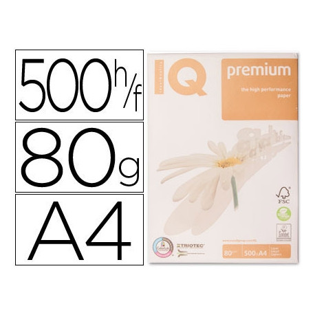 PAPEL FOTOCOPIADORA IQ PREMIUM DIN A4 80 GRAMOS PAQUETE DE 500 HOJAS