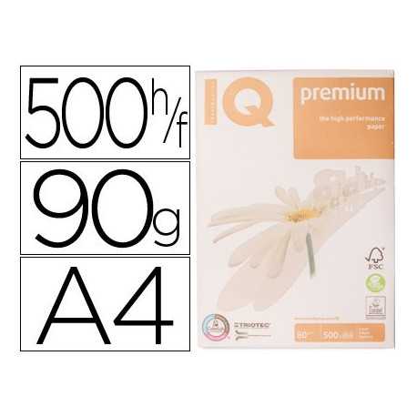 PAPEL FOTOCOPIADORA IQ PREMIUM DIN A4 90 GRAMOS PAQUETE DE 500 HOJAS