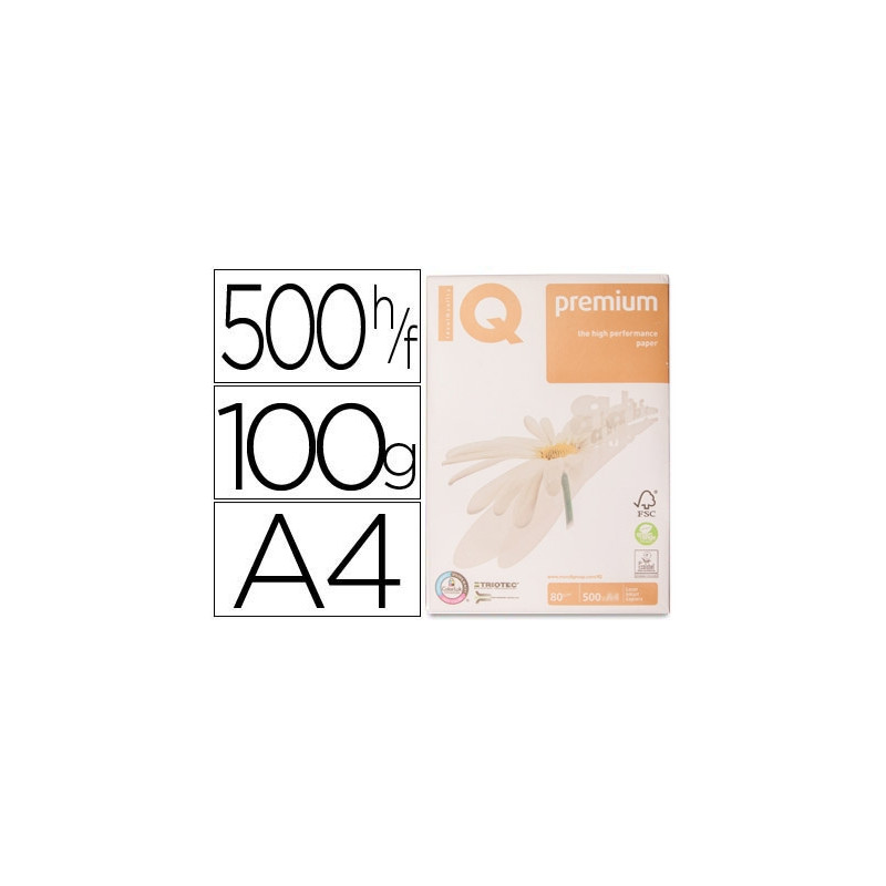 PAPEL FOTOCOPIADORA IQ PREMIUM DIN A4 100 GRAMOS PAQUETE DE 500 HOJAS