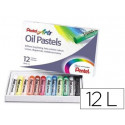 LAPICES PENTEL OIL PASTEL CAJA DE 12 COLORES SURTIDOS