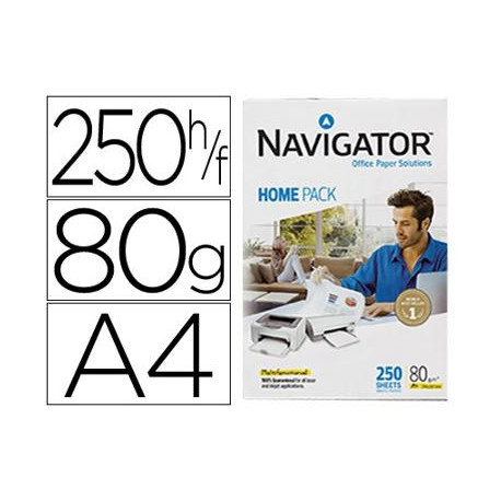 PAPEL FOTOCOPIADORA NAVIGATOR HOME PACK DIN A4 80 GRAMOS PAQUETE DE 250 HOJAS