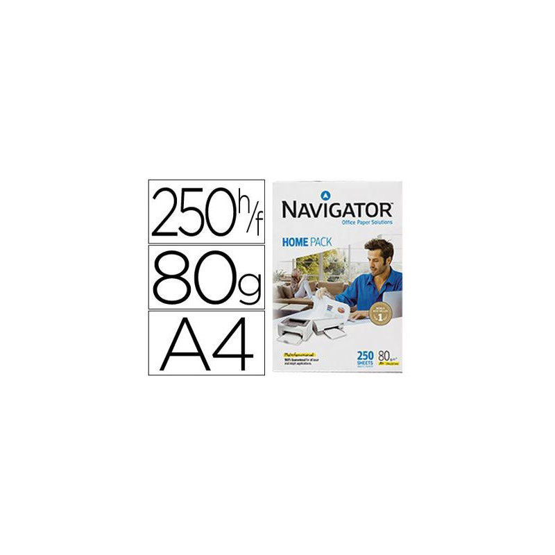 PAPEL FOTOCOPIADORA NAVIGATOR HOME PACK DIN A4 80 GRAMOS PAQUETE DE 250 HOJAS