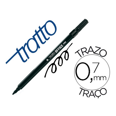 ROTULADOR TRATTO OFFICE FINE PUNTA DE FIBRA TRAZO 0,7 MM NEGRO