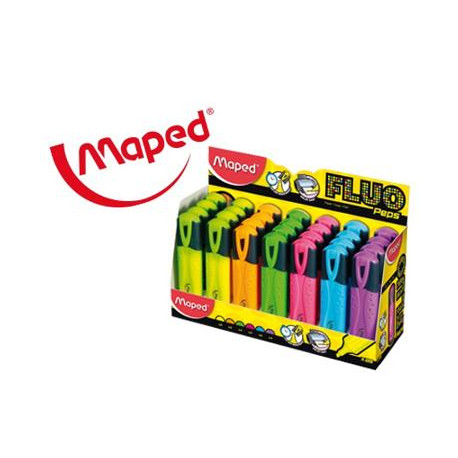 ROTULADOR MAPED FLUO PEPS CLASSIC EXPOSITOR DE 28 UNIDADES COLORES SURTIDOS