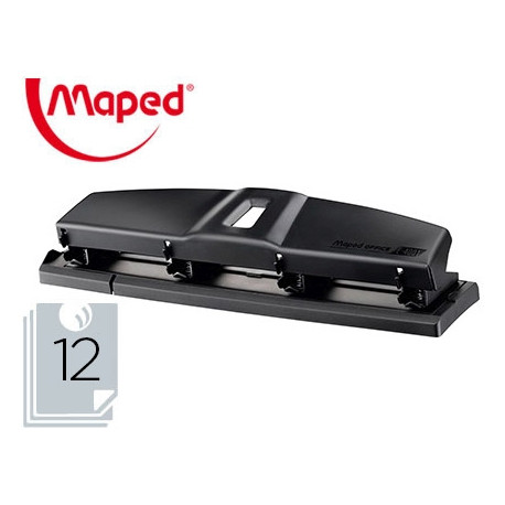 TALADRADOR MAPED ESSENTIALS METAL 4 TALADROS CAPACIDAD 12 HOJAS COLOR NEGRO