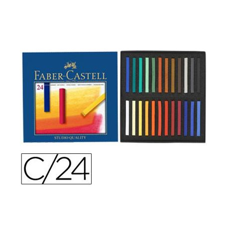 TIZA PASTEL FABER CASTELL ESTUCHE CARTON DE 24 UNIDADES COLORES SURTIDOS