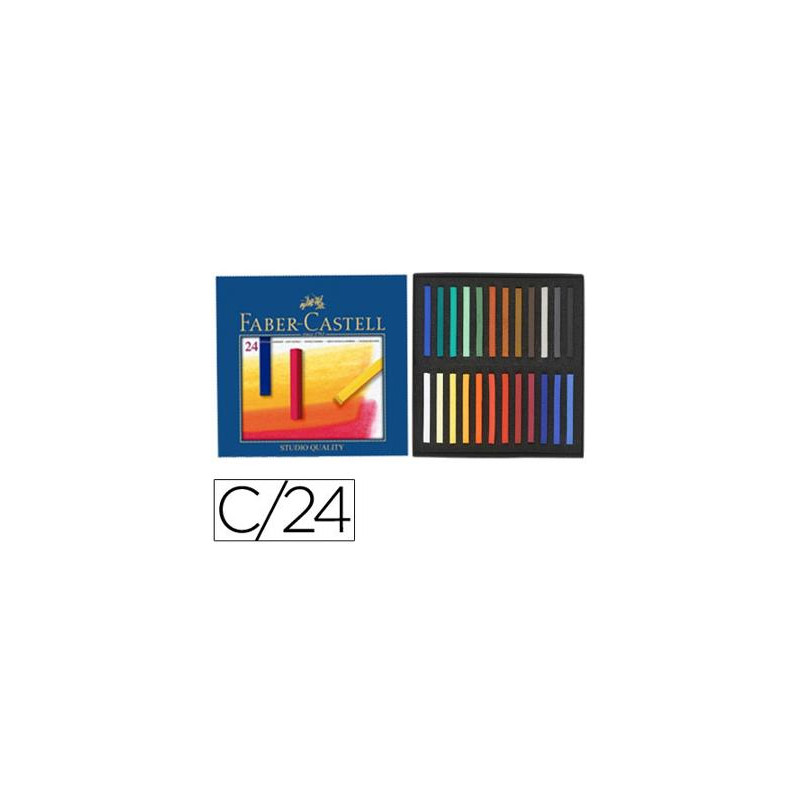 TIZA PASTEL FABER CASTELL ESTUCHE CARTON DE 24 UNIDADES COLORES SURTIDOS