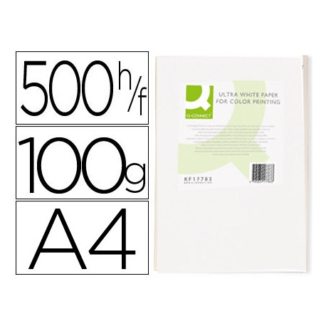 PAPEL FOTOCOPIADORA Q-CONNECT ULTRA WHITE DIN A4 100 GRAMOS PAQUETE DE 500 HOJAS