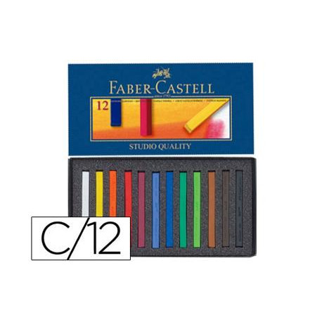 TIZA PASTEL FABER CASTELL ESTUCHE CARTON DE 12 UNIDADES COLORES SURTIDOS