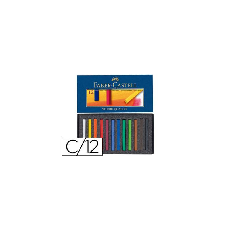 TIZA PASTEL FABER CASTELL ESTUCHE CARTON DE 12 UNIDADES COLORES SURTIDOS