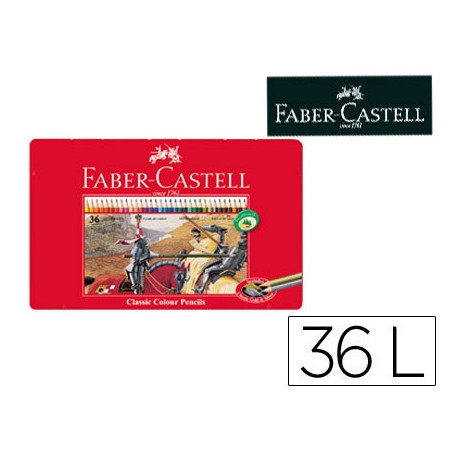 LAPICES DE COLORES FABER CASTELL CAJA METALICA DE 36 COLORES SURTIDOS