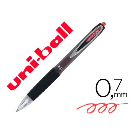 BOLIGRAFO UNI-BALL SIGNO 207E RETRACTIL 0,7 MM COLOR ROJO