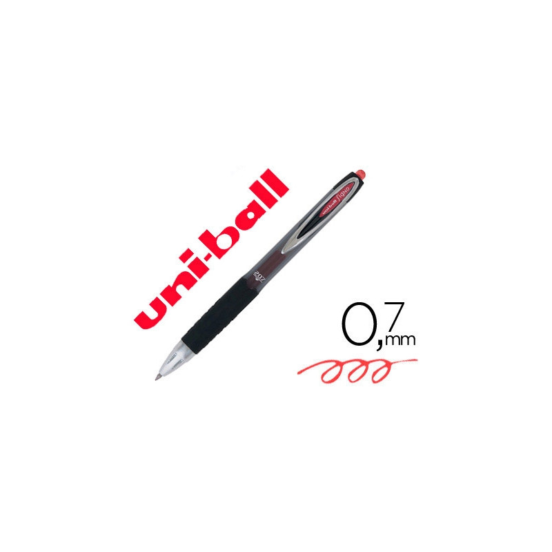 BOLIGRAFO UNI-BALL SIGNO 207E RETRACTIL 0,7 MM COLOR ROJO