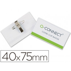 IDENTIFICADOR Q-CONNECT CON PINZA E IMPERDIBLE KF17457 40X75 MM