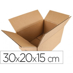 CAJA PARA EMBALAR Q-CONNECT AMERICANA CARTON RECICLADO CANAL SIMPLE 5 MM COLOR KRAFT 300X200X150 MM