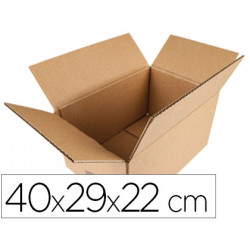 CAJA PARA EMBALAR Q-CONNECT AMERICANA CARTON RECICLADO CANAL SIMPLE 5 MM COLOR KRAFT 400X290X220 MM