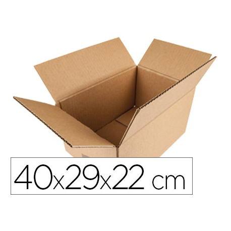 CAJA PARA EMBALAR Q-CONNECT AMERICANA CARTON RECICLADO CANAL SIMPLE 5 MM COLOR KRAFT 400X290X220 MM