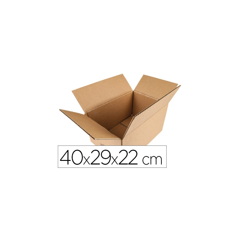 CAJA PARA EMBALAR Q-CONNECT AMERICANA CARTON RECICLADO CANAL SIMPLE 5 MM COLOR KRAFT 400X290X220 MM