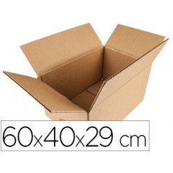 CAJA PARA EMBALAR Q-CONNECT AMERICANA CARTON RECICLADO CANAL SIMPLE 5 MM COLOR KRAFT 600X400X290 MM