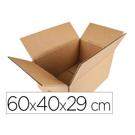 CAJA PARA EMBALAR Q-CONNECT AMERICANA CARTON RECICLADO CANAL SIMPLE 5 MM COLOR KRAFT 600X400X290 MM