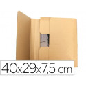 CAJA PARA EMBALAR LIBROS Q-CONNECT CARTON RECICLADO CANAL SIMPLE 3 MM COLOR KRAFT 400X290X75 MM