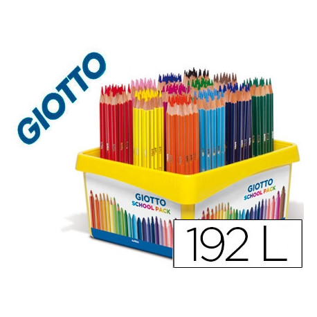 LAPICES DE COLORES GIOTTO STILNOVO SCHOOL PACK DE 192 UNIDADES 12 COLORES X 16 UNIDADES