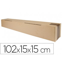 CAJA PARA EMBALAR Q-CONNECT TUBO CARTON RECICLADO CANAL SIMPLE 3 MM COLOR KRAFT 1020X150X150 MM