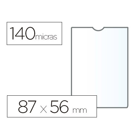 FUNDA PORTADOCUMENTO ESSELTE PLASTICO TRANSPARENTE 140 MICRAS TAMA?O 87X56 MM