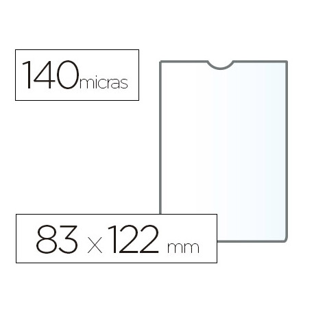 FUNDA PORTADOCUMENTO ESSELTE PLASTICO TRANSPARENTE 140 MICRAS TAMA?O 83X122 MM