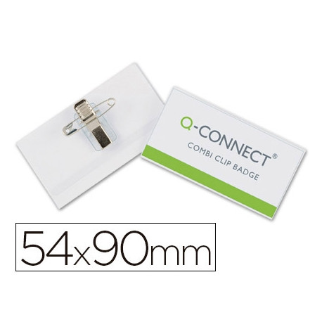 IDENTIFICADOR Q-CONNECT CON PINZA E IMPERDIBLE KF17458 54X90 MM