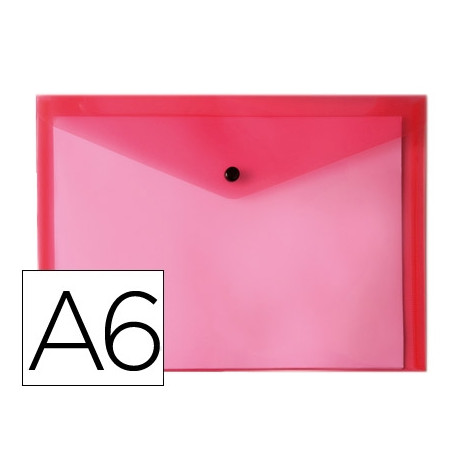 CARPETA LIDERPAPEL DOSSIER BROCHE POLIPROPILENO DIN A6 ROJO TRANSPARENTE