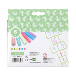 TIZA COLOR LIDERPAPEL PARA SUELO CAJA DE 6 UNIDADES COLORES SURTIDOS