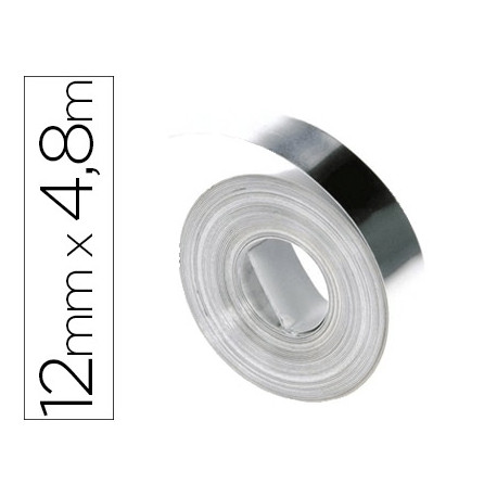 CINTA DYMO ALUMINIO 12MM X 4,8MT SIN ADHESIVO PARA ROTULADORA