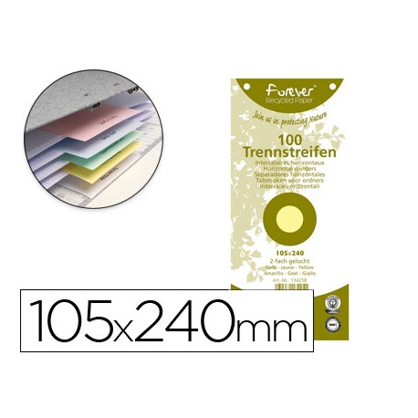 SEPARADOR EXACOMPTA CARTULINA DE 180 GR JUEGO DE 100 SEPARADORES 105X240 MM CON 2 TALADROS COLOR AMA