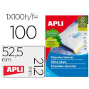 ETIQUETA ADHESIVA APLI 1284 TAMA?O 52,5 X 21,2 MM PARA FOTOCOPIADORA LASER INK-JET CAJA CON 100 HOJA