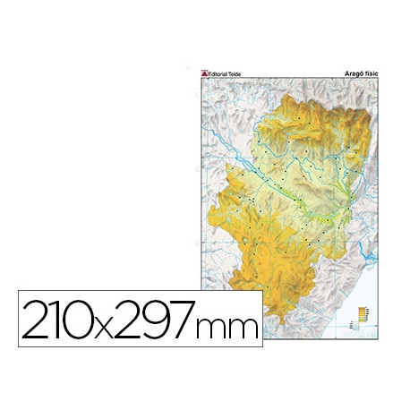 MAPA MUDO COLOR DIN A4 ARAGON FISICO