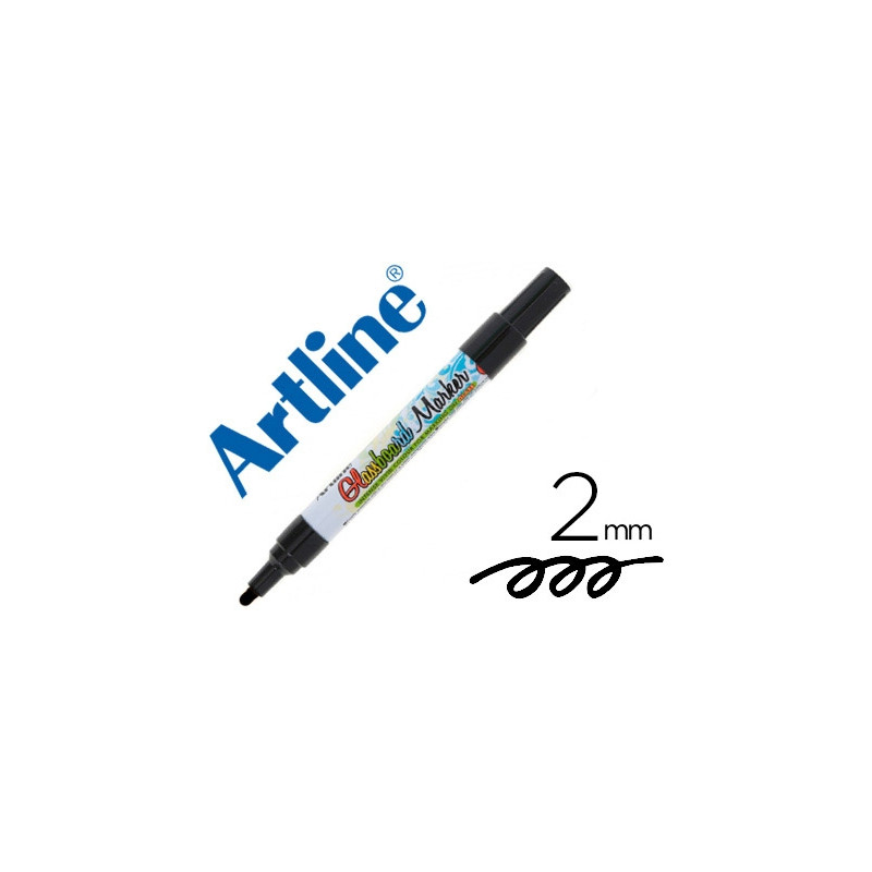 ROTULADOR ARTLINE GLASS MARKER ESPECIAL CRISTAL BORRABLE EN SECO O HUMEDO COLOR NEGRO