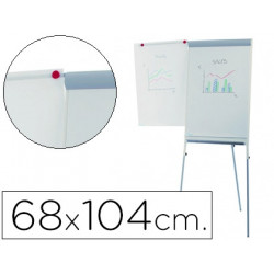 PIZARRA BLANCA ROCADA CON TRIPODE PARA CONFERENCIAS MAGNETICA LACADA BRAZO EXTENSIBLE 68X104 CM ALTU