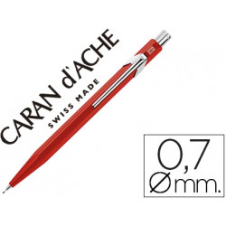 PORTAMINAS CARAN D'ACHE 844 0,7MM CUERPO ROJO ADORNOS CROMADOS