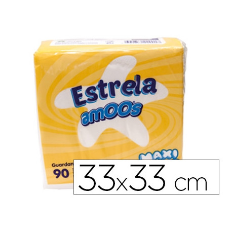 SERVILLETA CELULOSA AMOOS 33X33 CM 2 CAPAS PAQUETE DE 90 UNIDADES