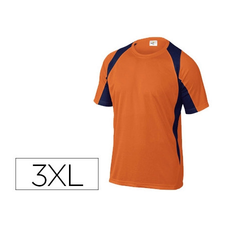 CAMISETA DELTAPLUS POLIESTER MANGA CORTA CUELLO REDONDO TRATAMIENTO SECADO RAPIDO COLOR NARANJA-MARI