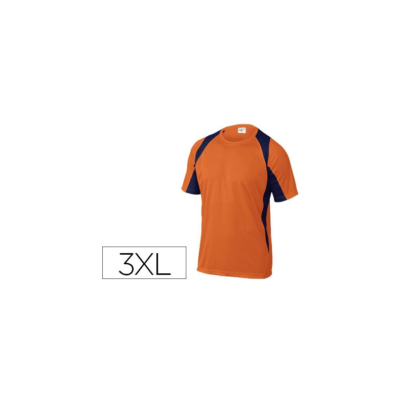 CAMISETA DELTAPLUS POLIESTER MANGA CORTA CUELLO REDONDO TRATAMIENTO SECADO RAPIDO COLOR NARANJA-MARI