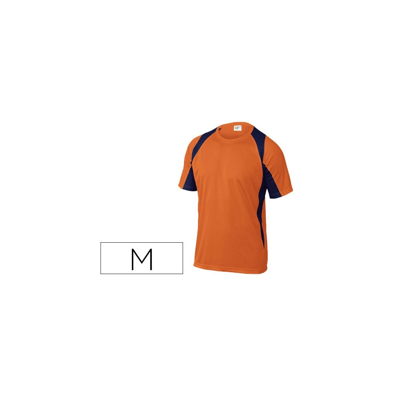 CAMISETA DELTAPLUS POLIESTER MANGA CORTA CUELLO REDONDO TRATAMIENTO SECADO RAPIDO COLOR NARANJA-MARI