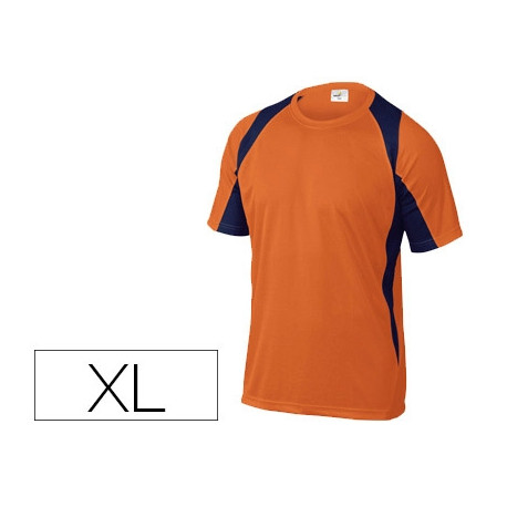 CAMISETA DELTAPLUS POLIESTER MANGA CORTA CUELLO REDONDO TRATAMIENTO SECADO RAPIDO COLOR NARANJA-MARI