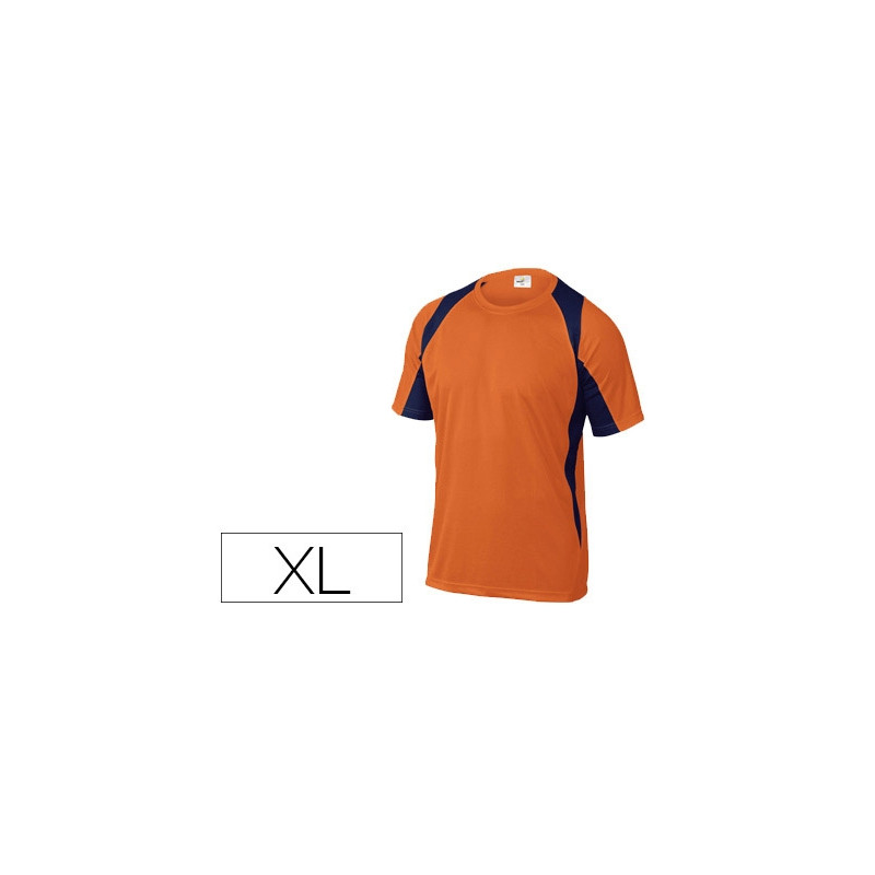 CAMISETA DELTAPLUS POLIESTER MANGA CORTA CUELLO REDONDO TRATAMIENTO SECADO RAPIDO COLOR NARANJA-MARI