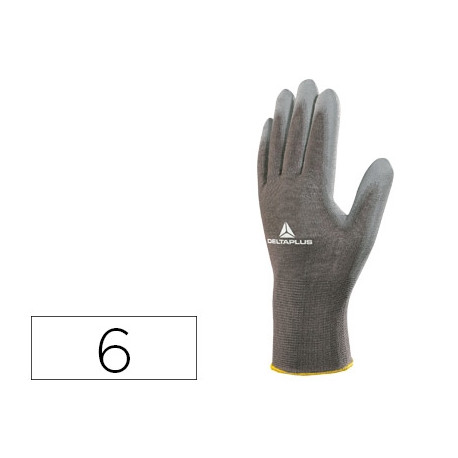 GUANTES DELTAPLUS POLIESTER ANTIDESLIZANTE LAVABLE ESPECIAL PARA MANIPULACION Y MANUTENCION GRIS TAL