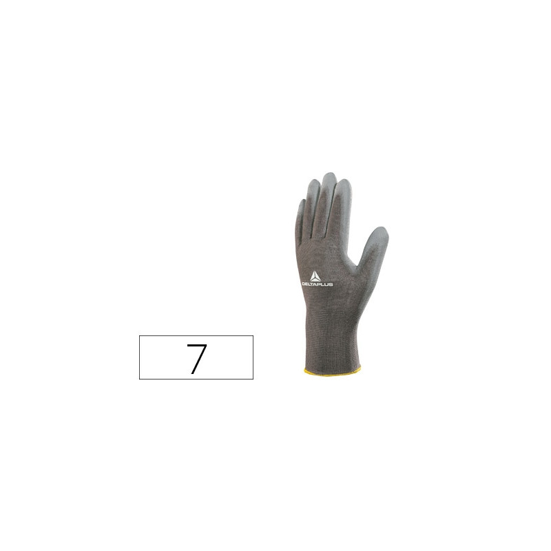 GUANTES DELTAPLUS POLIESTER ANTIDESLIZANTE LAVABLE ESPECIAL PARA MANIPULACION Y MANUTENCION GRIS TAL