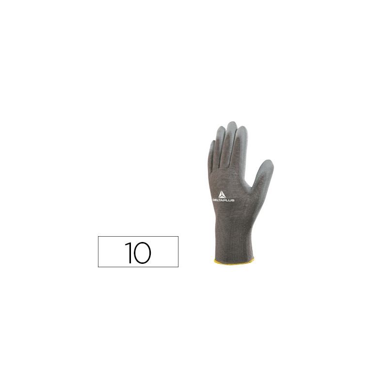 GUANTES DELTAPLUS POLIESTER ANTIDESLIZANTE LAVABLE ESPECIAL PARA MANIPULACION Y MANUTENCION GRIS TAL