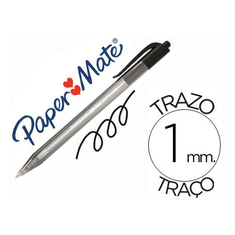 BOLIGRAFO PAPER MATE INKJOY 100 RETRACTIL PUNTA MEDIA NEGRO